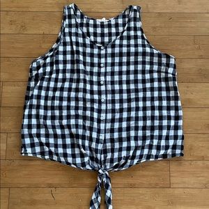 Caslon black and white checked tank